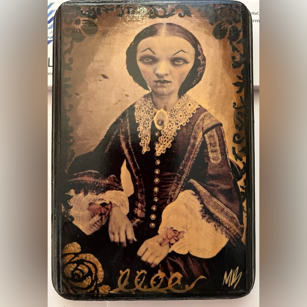 Gothic goth vampire ghoul Portrait Plaque by Michael Brown P-235B